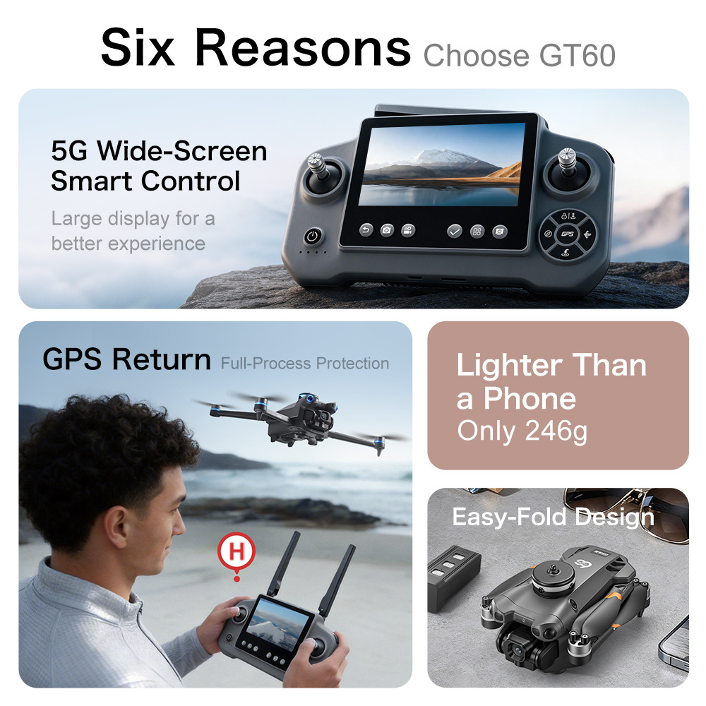 New GT60 GPS Drone High Defini - đánh giá và giá Drone Camera Wide Angle